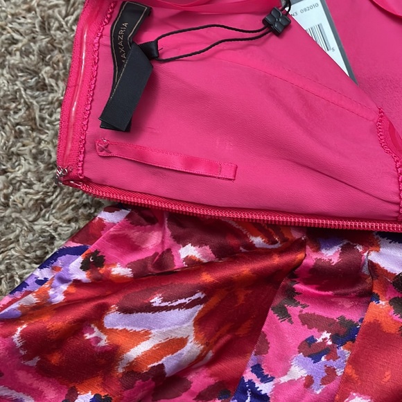 BCBGMaxAzaria Floral Strapless Dreas Hot Pink Sz 0 - Picture 3 of 8